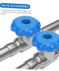 Six Piece Valve Handwheel Handles Set For Angle And Globe Valves Outdoor Ready with blue polished grips