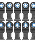 Starlock Carbide Plunge Cut Blade 1-1/4 In 10-Pack For Oscillating Multi-Tools, displayed in a row