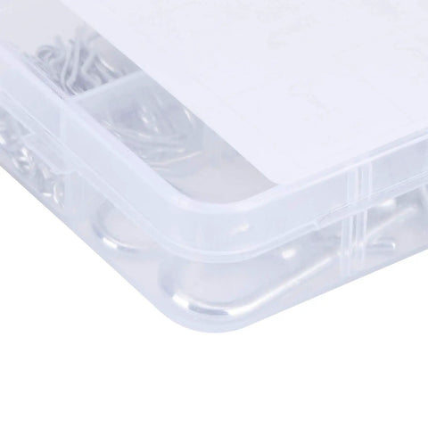 100Pcs Cotter Pins Assortment Kit With Storage Box Carbon Steel Split Pin Clips For Automotive Tractor Hitch And Machinery Fastening Needs Heavy Duty Garage Ready Must Have clear plastic storage box with cotter pins inside