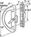 Diagram of Sliding Door Cam Latch With Reverse Hook, Black Finish, 4-15/16 In Center Mount, showing dimensions and profile.