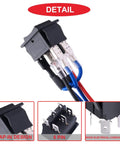 Close-up of 4 Pack Momentary Motor Polarity Reverse DPDT Rocker Switches 12V DC 20A 6 Pin with jumper wires detail