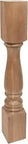 Unfinished North American Cherry Full Round Kitchen Island Leg, Solid Wood 35 1/4 In High By 5 In Wide By 5 In Deep, deep relief design