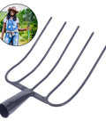 Handheld Manure Fork For Easy Lawn Care And Rural Grass Clearing No-Fuss Five-Point Pitch Fork For Clearing Grass