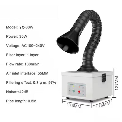 Top Shelf Solder Fume Extractor With Dual Layer Activated Carbon Filter Kicks Toxic Shop Smoke Right Out Brings Legit Clean Air And Zero Noise To Welding Marking Engraving Setup with flexible arm and control panel.