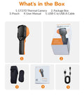 GT27D WiFi Thermal Camera with IR and Visible Light 640x480 High Resolution Real Time Imaging UIRA IR Enhanced Sensor for Pro Grade Temperature Readouts Hotspot Detection and Hidden Defect Scanning in box with pouch, manual, cable