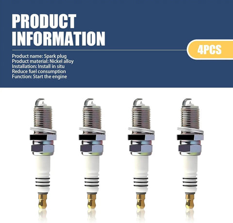 4 Pack Spark Plugs Replacement BKR5EIX11 5464 spark plug set for Audi Q7, VW CC, Toyota Yaris 2009 shown in packaging