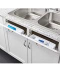 Stainless Steel Self Closing Reversible Door Hinge Set With Tip Out Function 2 Pieces 45 Degree Pivot on kitchen cabinet drawers