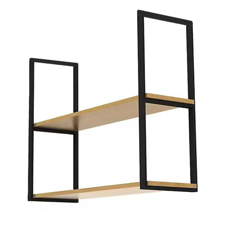 Ridiculously Sturdy Heavy Duty Floating Shelf Brackets With Mounting Hardware Two Tier Ceiling Mount Metal Supports No Plank Included Matte Black 3 Pack, showcasing a sleek two-tier design.