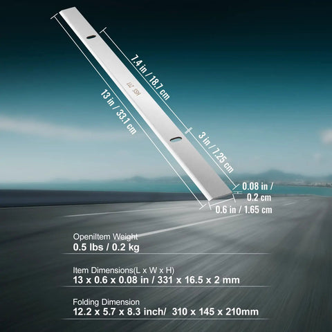 Heavy Duty High Speed Steel Thickness Planer Blades And Knives For 13 Inch Benchtop Planer Hrc 55 To 60 hardened blade dimensions with scale.