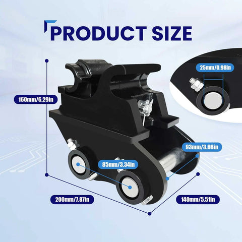 Fast Swap Quick Change Excavator Coupler For Mini Excavators 0.8 To 2 Ton Mechanical Quick Change Device dimensions diagram