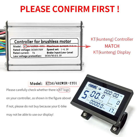 KT LCD3 Electric Bike Display 24V 36V 48V Waterproof Plug KT Controller Compatible Retrofit Kit Accessory For Clear Readouts Easy Install Durable Screen For E Bikes And Pedal Assist