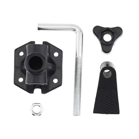 Universal Desk Clamp Mount Bracket components for mic stands and table lamps, includes all-purpose C clamp and accessories.