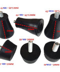Rubber Shock Isolator Studs 1 Pack Black Adjustable Feet Pads with M6 M8 M10 screws for furniture legs