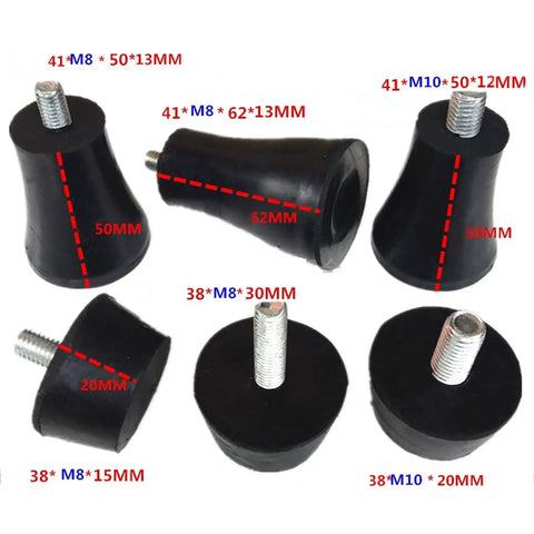 Rubber Shock Isolator Studs 1 Pack Black Adjustable Feet Pads with M6 M8 M10 screws for furniture legs