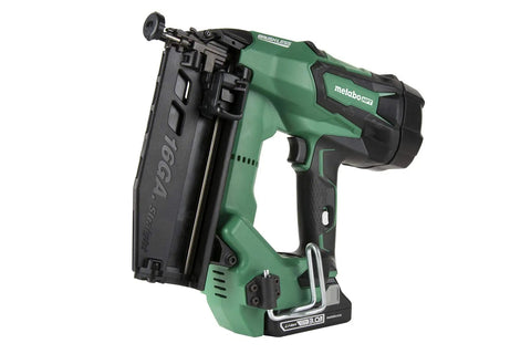 Pro Grade 18V Brushless 16 Gauge Cordless Finish Nailer with ergonomic grip, side view