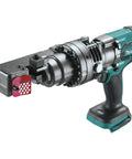 Makita XCS04Z 18V LXT Brushless Cordless Rebar Cutter with heavy-duty steel body for efficient rod cutting.