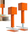 2 Pack 4X4 Adjustable Screw Jack Posts For Leveling Homes, Heavy Duty Steel Crawlspace Supports with hexagon base.