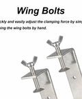 Begot 304 stainless steel C-clamps with wide jaws and wing bolts, 130mm (5.12in), pair