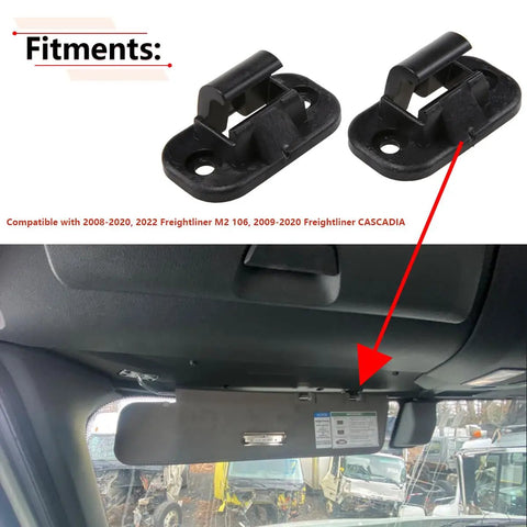 2 Pack Sun Visor Clip Retainer For Freightliner Cascadia And M2 Series, OEM 18-36267-000 Replacement shown with interior fitting