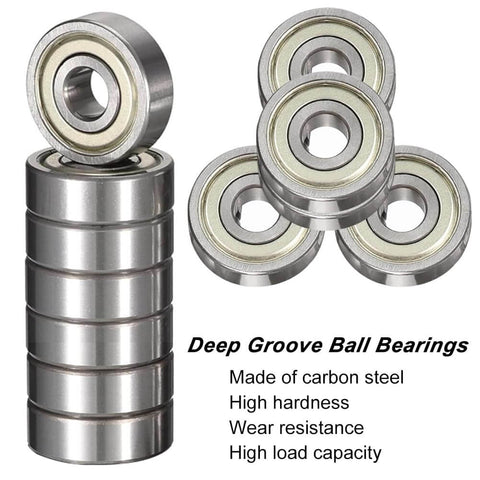 Miniature 623ZZ Ball Bearings Set, 30 Pieces, Deep Groove, Double Shielded, Carbon Steel, 3mm x 10mm x 4mm, High Load Capacity