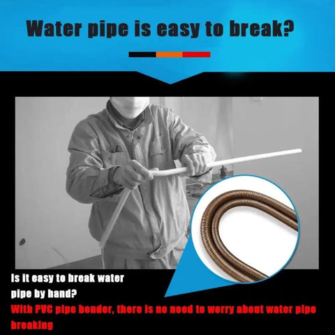 Dude, this awesome PVC Pipe Bender Spring Set And PPR Thread Repair Drill Bit Kit shows a manual bend test on a water pipe.