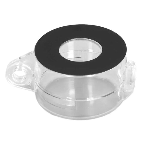 Emergency Stop Button Lockout Cover Round Transparent Push Button Guard For 22mm Diameter Protective Easy Visibility Prevents Accidental Activation In Industrial Equipment Heavy Duty Lockout Cap.