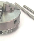 Beefy 4 Inch Rotary Table With 65 Mm 3 Jaw Self Centering Chuck Back Plate And Fixings Heavy Duty Milling Tool close-up view