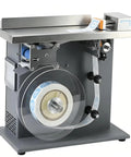 Super Semi Automatic PLC Labeling Machine For Cylinders 25-30Mm Phi, showcasing touchscreen control and reel setup.