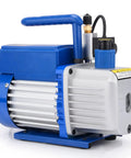 3 CFM Single Stage Rotary Vane Vacuum Pump with Solenoid Valve for HVAC and AC Refrigerants, side view