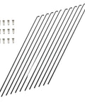 260 Mm Stainless Steel Bicycle Spokes Set 14G Black Spokes For 26 Inch Mountain And Road Bikes With 14 Mm Spoke Caps 12 Pieces