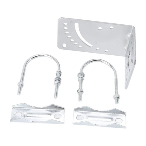 Heavy Duty Iron L Bracket Pole Mount Kit For Satellite Internet Antenna with U-bolts and mounting plate