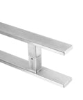 Heavy Duty 24 Inch Door Pull Handles With Solid 304 Stainless Steel Standoffs Brushed Finish Two Sided Push Pull Barn Door Handle For Interior And Exterior Use Pro Grade Glass Door Hardware Built To Last, brushed stainless close-up