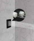 Matte Black Shower Body Spray System With Six Jets Wall Mounted Concealed Spa Massage Showerhead Set Easy Install One Half Inch US Standard Connectors Built To Last Five Year Warranty spraying water