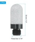 Plastic Pneumatic Air Mufflers G One Eighth Inch, Two Pack Exhaust Silence Fittings, 33mm length, side view