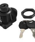Black 27mm Push Fit Latch For RV And Marine Storage Boxes With Keys Metal Camper Cabinet Door Replacement Kit Secure Button Lock