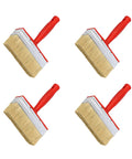 4-Piece Stain Applicators Set With Natural Bristles For Decks, Terraces And Furniture Coatings displayed in a group.