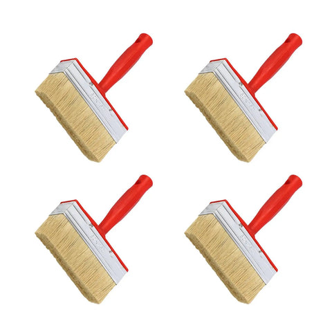4-Piece Stain Applicators Set With Natural Bristles For Decks, Terraces And Furniture Coatings displayed in a group.
