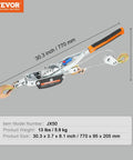 Five Ton Come Along Winch With Eleven And A Half Foot Steel Cable Dual Gear Heavy Duty Ratchet Puller For Vehicle Rescue
