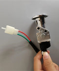 Universal Motorcycle Ignition Key Switch with Power Lock for Motorcycles Scooters and Electric Bikes Dual Wiring shown in hand