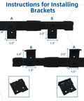 15Ft Retractable Curtain Track Kit With Hooks, Ceiling And Wall Mount, Heavy Duty Telescoping Main Rail For Room Divider, Wardrobe, RV, Hospital, Living Room And Bathroom, Black bracket size guide