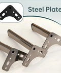 20cm Triangle Metal Furniture Legs 4 Pack for Sofas Chairs Tables Cabinets and Stools Gray Finish with Pre Drilled Holes