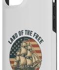 Patriotic Sailboat iPhone 14 Case With Red White And Blue Pride For Independence Day Fourth Of July Gear Born Free Since 1776 Theme