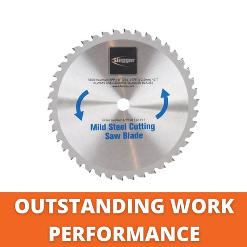 Mild Steel Cutting Saw Blade For Aluminum Stainless Steel And Thin Metals Fast Clean Precise Cuts Up To Half Inch Nine Inch Diameter Forty Eight Teeth Pro Grade Beefy Metalworking Blade