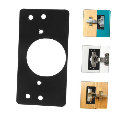 Stainless Steel Hinge Repair Plates Kit 2 Pack For Cabinets And Furniture Durable Mending Plates Easy Install Quick Fix shown installed on cabinet