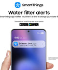 SmartThings app water filter alert notification on smartphone screen