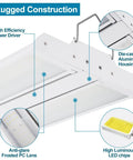 Close-up of LED High Bay Shop Light Two Pack 150W 21000 Lumens 5000K Daylight 100 277V fixture showing construction details.