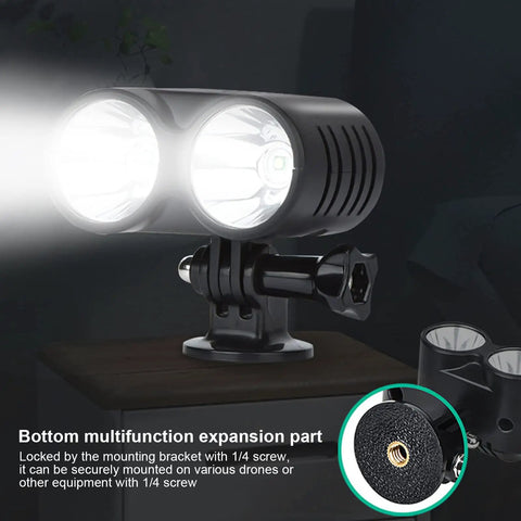 Universal 4 Mode Drone Owl Searchlight For Night Ops Flying Fishing Bait Release And Payload Delivery Dual Bright Beams