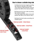 R18 7mm X 7mm Inner Size Black Plastic Cable Drag Chain Bridge Type diagram with dimensions for CNC machines and automated equipment