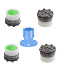 Kick Your Sink Game With This Knockout M16.5 Faucet Aerator Replacement Kit that includes 4 aerator inserts and a blue install wrench.