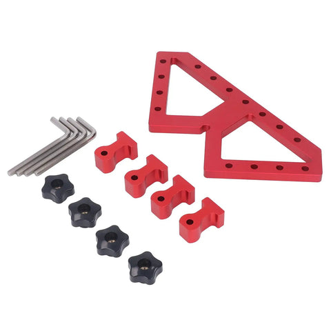 Adjustable Right Angle Woodworking Clamp For Precision Projects Lightweight Aluminum Alloy Fixture 0 To 90 Degree Clamping Angle Red And Black Finish